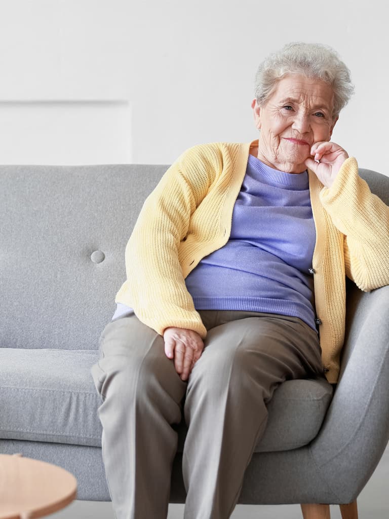 smiling elderly lady
